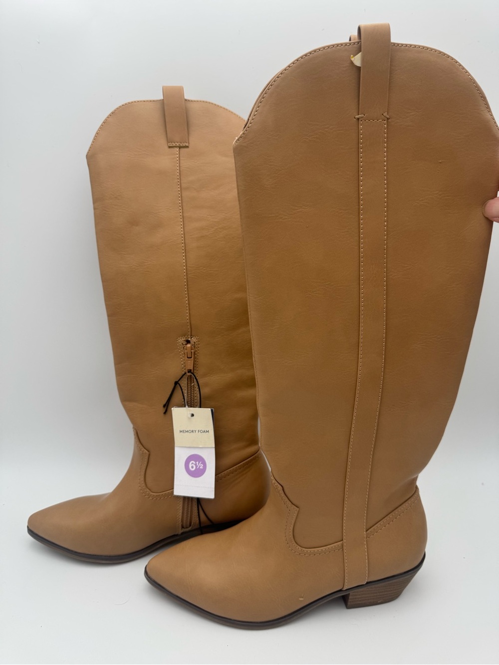 Women's Tan Knee-High Western Boots